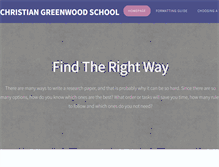 Tablet Screenshot of christiangreenwoodschool.com